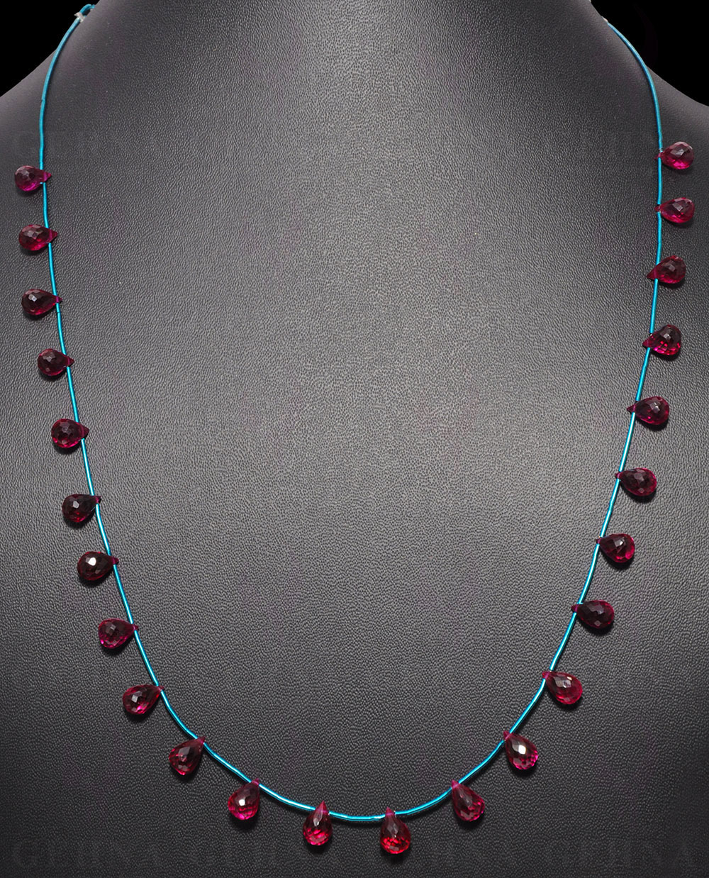 Ruby Gemstone Faceted Drops Necklace NP-1305