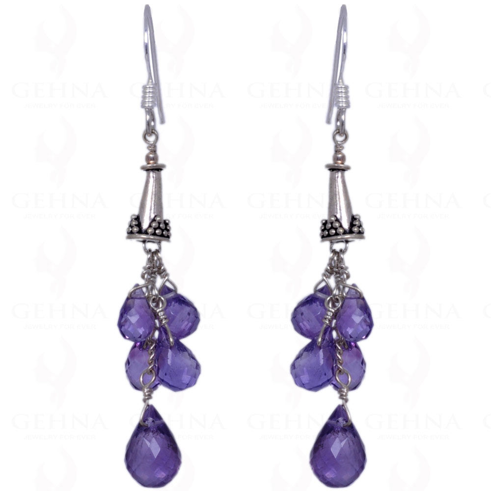 Amethyst Gemstone Drops Earrings Made In .925 Sterling Silver ES-1307