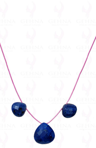 Blue Sapphire Gemstone Almond Shaped Necklace NP-1307