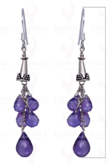 Amethyst Gemstone Drops Earrings Made In .925 Sterling Silver ES-1307