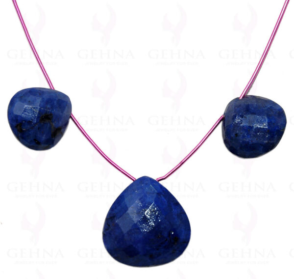 Blue Sapphire Gemstone Almond Shaped Necklace NP-1307