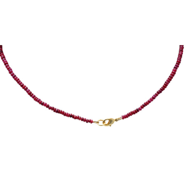 Ruby Bead & Rainbow MooNS-tone Drops Strand Necklace NS-1307