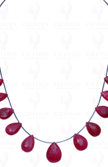 Ruby Gemstone Almond Shaped Necklace NP-1308
