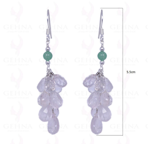 Chrysoprase & Rose Quartz Gemstone Earrings Made In .925 Sterling Silver ES-1308