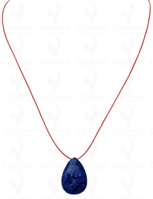 Blue Sapphire Gemstone Almond Shaped Necklace NP-1309