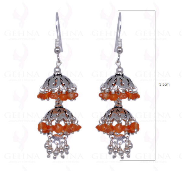 Mandarin Garnet Gemstone Earrings Made In .925 Sterling Silver ES-1309