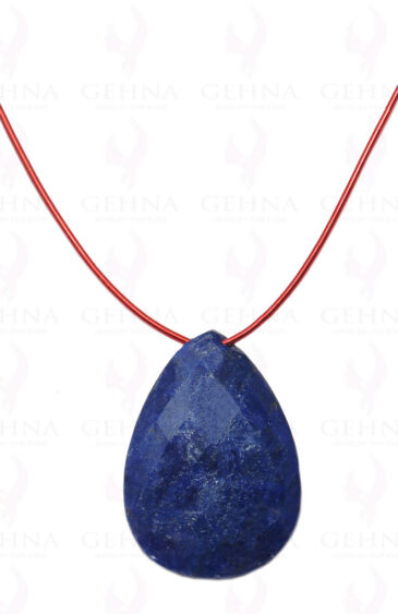 Blue Sapphire Gemstone Almond Shaped Necklace NP-1309