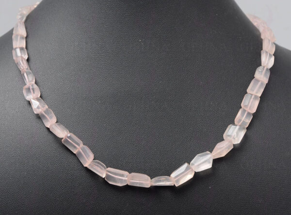 Rose Quartz Gemstone Uneven Shaped Bead Strand NS-1309