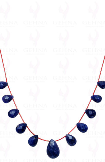 Blue Sapphire Gemstone Almond Shaped Necklace NP-1311