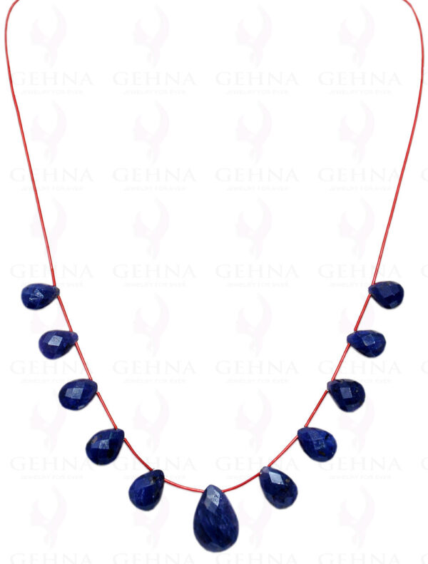 Blue Sapphire Gemstone Almond Shaped Necklace NP-1311