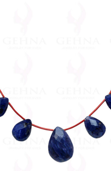 Blue Sapphire Gemstone Almond Shaped Necklace NP-1311