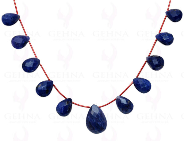 Blue Sapphire Gemstone Almond Shaped Necklace NP-1311