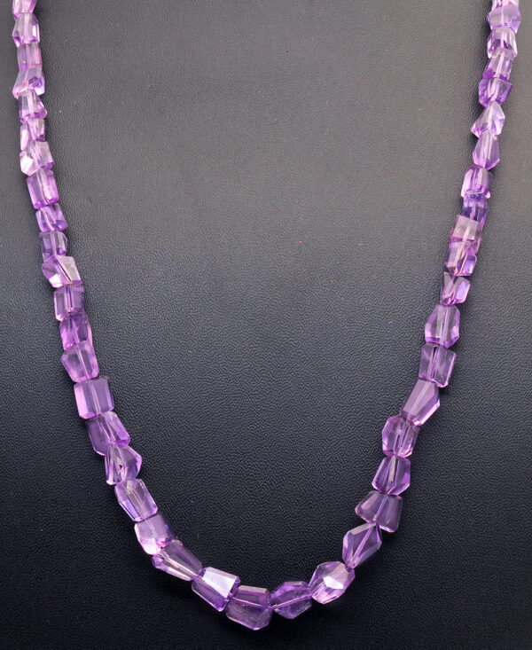 Amethyst Gemstone Uneven Shaped Bead Strand Necklace NS-1311