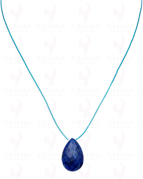 Blue Sapphire Gemstone Almond Shaped Necklace NP-1312