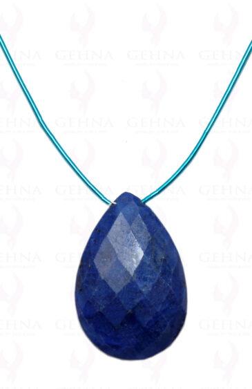 Blue Sapphire Gemstone Almond Shaped Necklace NP-1312