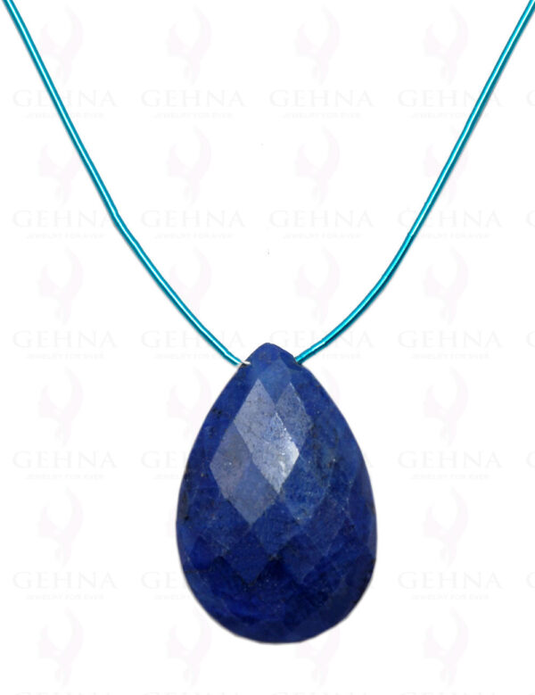 Blue Sapphire Gemstone Almond Shaped Necklace NP-1312