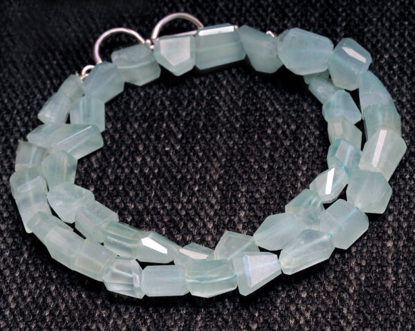 Aquamarine Gemstone Uneven Shaped Bead Strand NS-1312