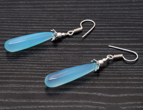 Chalcedony Gemstone Earrings Made In .925 Sterling Silver ES-1313