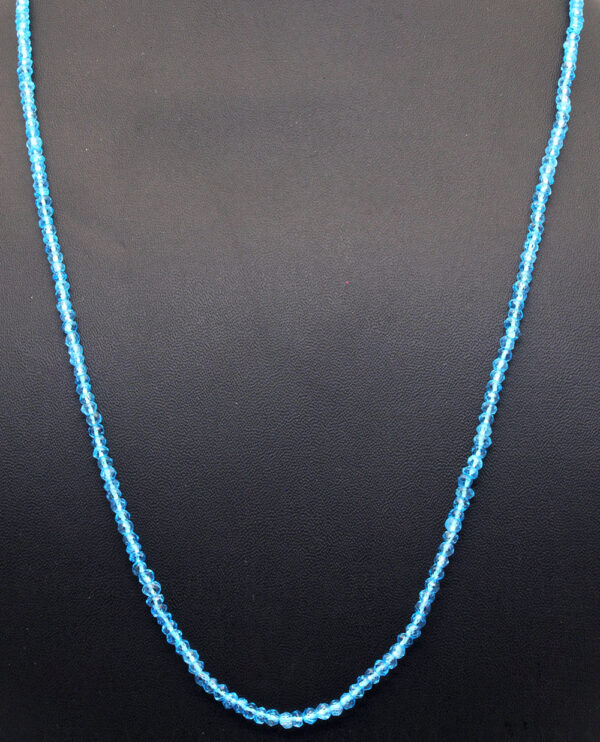 Blue Topaz Gemstone Round Faceted Bead String NS-1313