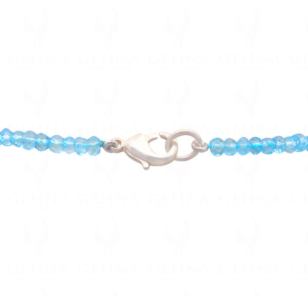 Blue Topaz Gemstone Round Faceted Bead String NS-1313