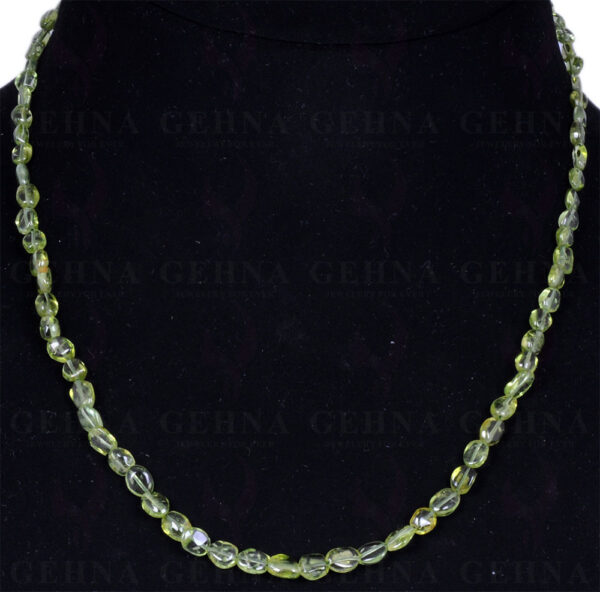 Peridot Gemstone Oval Shaped Cabochon Bead String NS-1314