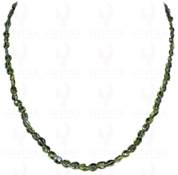 Peridot Gemstone Oval Shaped Cabochon Bead String NS-1314