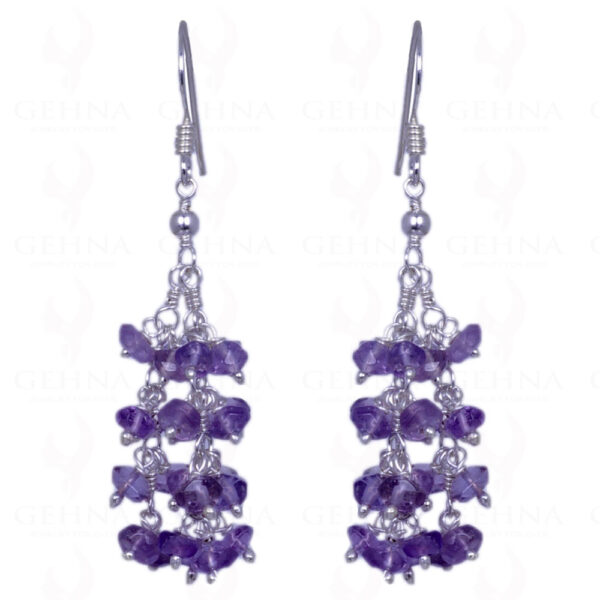 Amethyst Gemstone Faceted Bead Earrings Made In .925 Solid Silver ES-1315