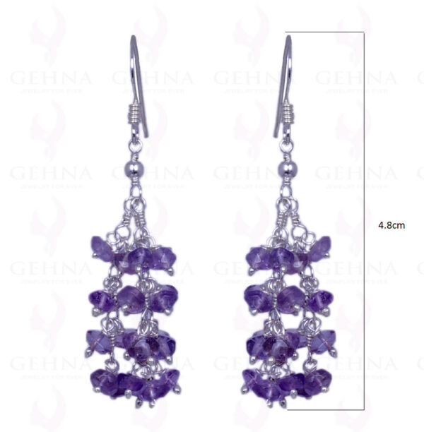 Amethyst Gemstone Faceted Bead Earrings Made In .925 Solid Silver ES-1315