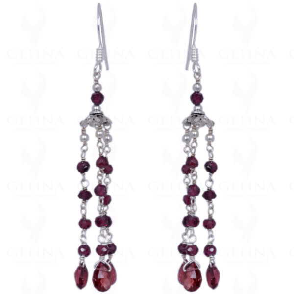 Red Garnet Gemstone Earrings Made In .925 Sterling Silver ES-1316