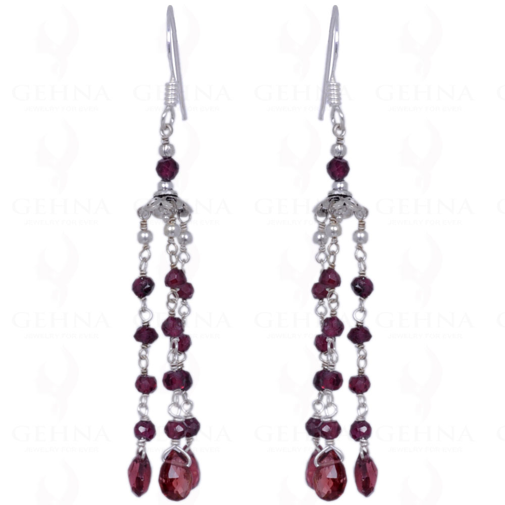 Red Garnet Gemstone Earrings Made In .925 Sterling Silver ES-1316