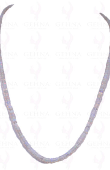 22″ Inches of White Opal Gemstone Round Cabochon Bead String NS-1316