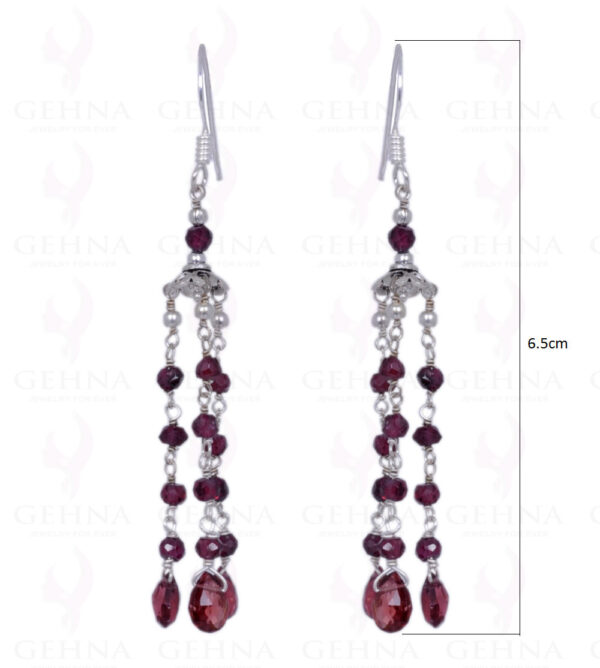 Red Garnet Gemstone Earrings Made In .925 Sterling Silver ES-1316