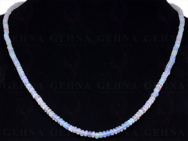 22" Inches of White Opal Gemstone Round Cabochon Bead String NS-1316