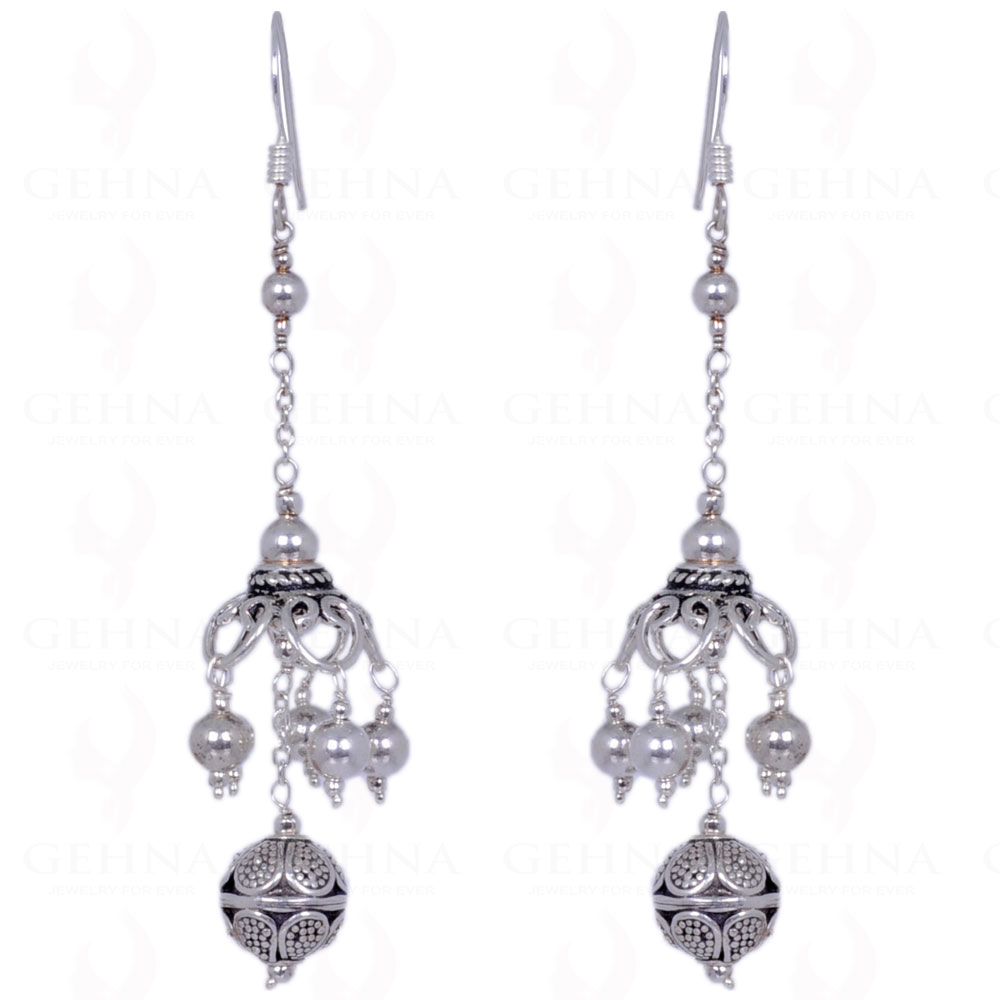 Bali Silver Bead Earrings Made In .925 Sterling Silver ES-1317