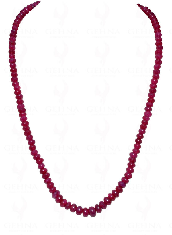 African Ruby Gemstone Bead Necklace NP-1317