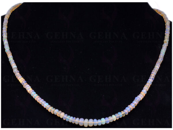 22" Inches of White Opal Gemstone Round Cabochon Bead Strand NS-1317