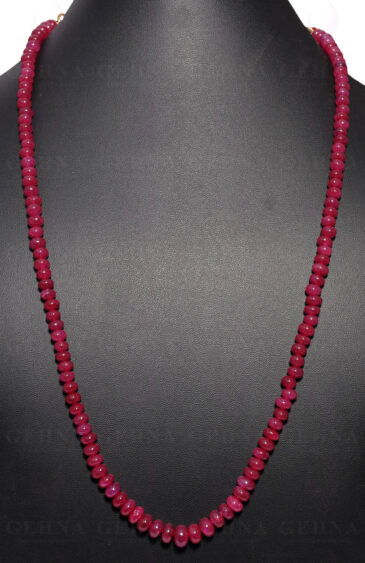 African Ruby Gemstone Bead Necklace NP-1317