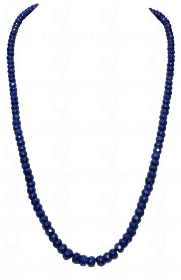 Blue Sapphire Gemstone Faceted Bead Necklace NP-1318