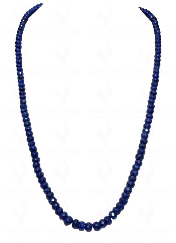 Blue Sapphire Gemstone Faceted Bead Necklace NP-1318