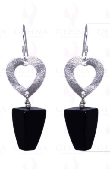 Black Onyx Gemstone Earrings Made In .925 Sterling Silver ES-1319