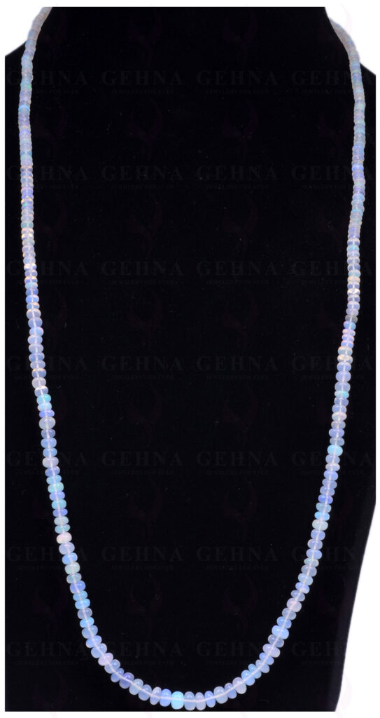 32″ Inches of White Opal Gemstone Round Cabochon Bead String NS-1320