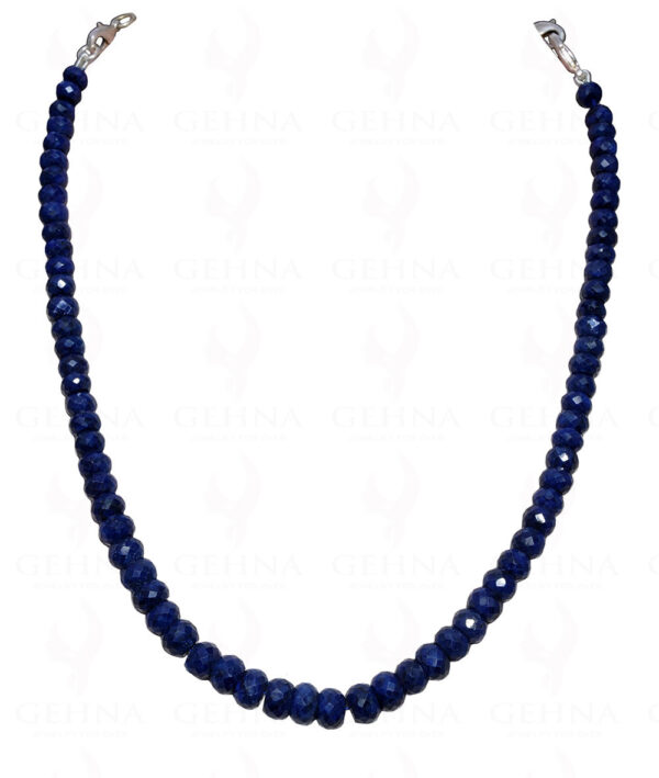 Blue Sapphire Gemstone Faceted Bead Necklace NP-1321