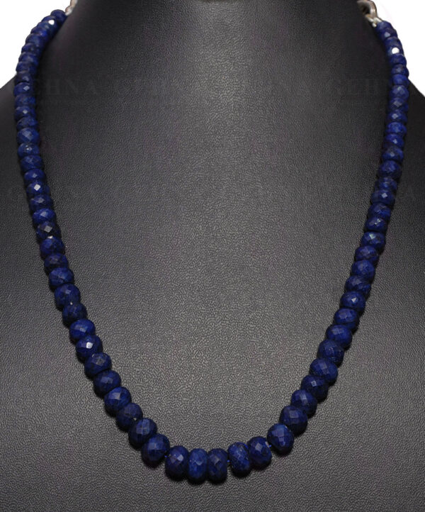 Blue Sapphire Gemstone Faceted Bead Necklace NP-1321