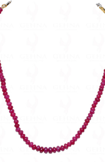 African Ruby Gemstone Bead Necklace NP-1322