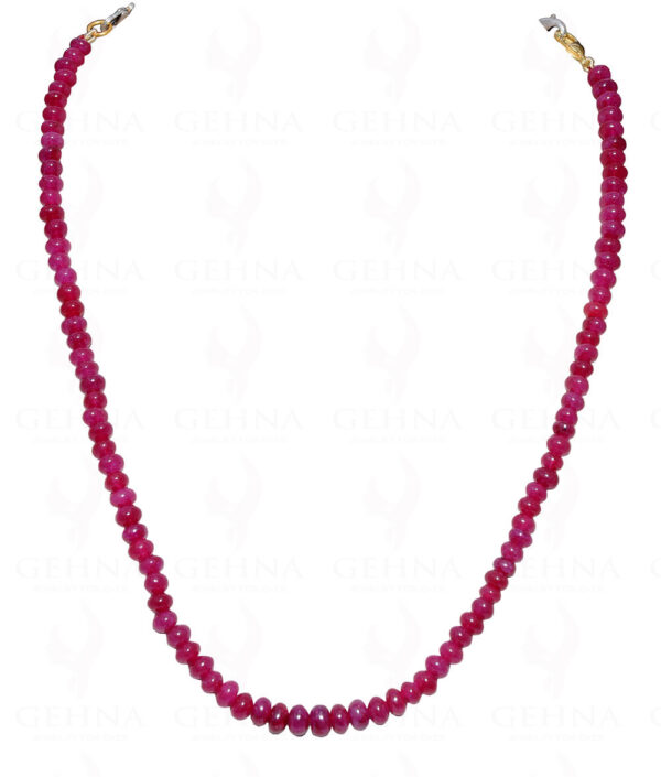 African Ruby Gemstone Bead Necklace NP-1322