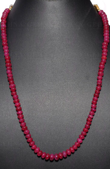 African Ruby Gemstone Bead Necklace NP-1322