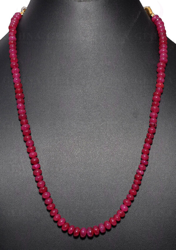 African Ruby Gemstone Bead Necklace NP-1322