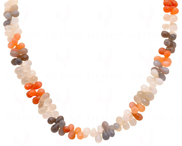 Multi Color MooNS-tone Faceted Drop Shaped Bead Necklace NS-1324