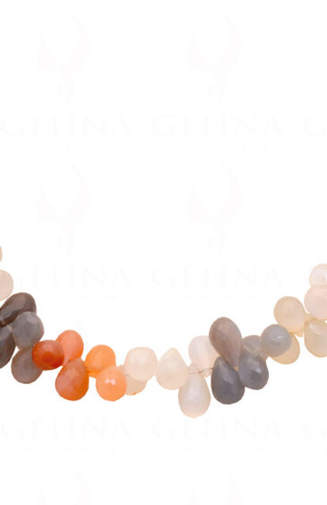 Multi Color MooNS-tone Faceted Drop Shaped Bead Necklace NS-1324