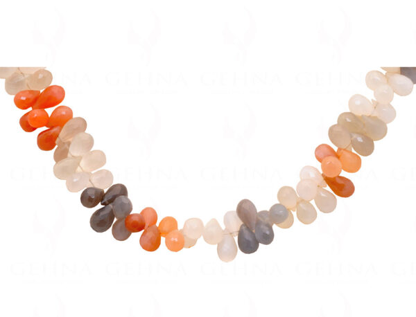 Multi Color MooNS-tone Faceted Drop Shaped Bead Necklace NS-1324